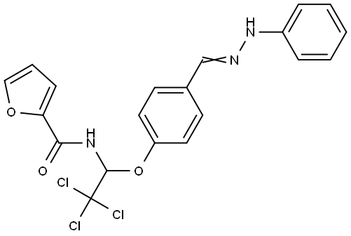 N-(2,2,2-TRICHLORO-1-(4-(2-PHENYLCARBOHYDRAZONOYL)PHENOXY)ETHYL)-2-FURAMIDE Struktur