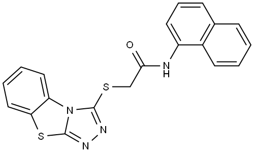 N-(1-NAPHTHYL)-2-((1,2,4)TRIAZOLO(3,4-B)(1,3)BENZOTHIAZOL-3-YLTHIO)ACETAMIDE Struktur