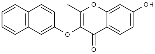 7-HYDROXY-2-METHYL-3-(2-NAPHTHYLOXY)-4H-CHROMEN-4-ONE Struktur