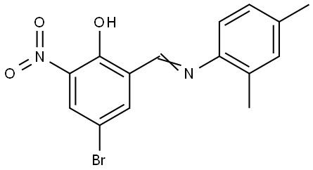 4-BROMO-2-(((2,4-DIMETHYLPHENYL)IMINO)METHYL)-6-NITROPHENOL Struktur