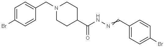 1-(4-BROMOBENZYL)-N'-(4-BROMOBENZYLIDENE)-4-PIPERIDINECARBOHYDRAZIDE Struktur