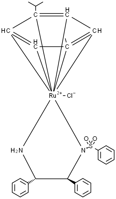 N-[(1S,2S)-2-(Amino-κN)-1,2-diphenylethyl]benzenesulfonamidato-κN]chloro[(1,2,3,4,5,6-η)-1-methyl-4-(1-methylethyl)benzene]ruthenium Struktur