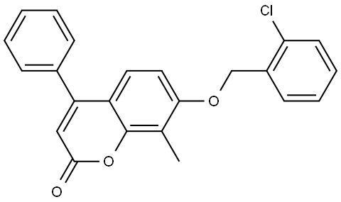 7-((2-CHLOROBENZYL)OXY)-8-METHYL-4-PHENYL-2H-CHROMEN-2-ONE Struktur