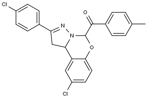 [9-CHLORO-2-(4-CHLOROPHENYL)-1,10B-DIHYDROPYRAZOLO[1,5-C][1,3]BENZOXAZIN-5-YL](4-METHYLPHENYL)METHANONE Struktur