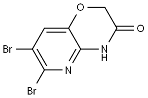 2H-Pyrido[3,2-b]-1,4-oxazin-3(4H)-one, 6,7-dibromo- Struktur