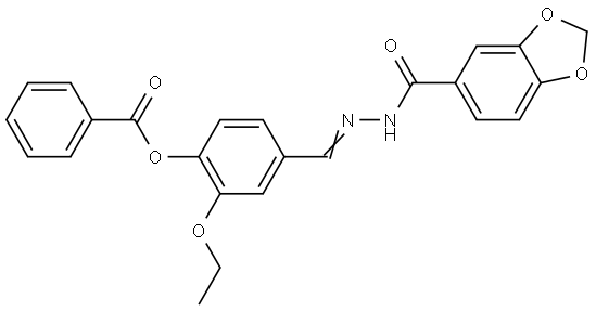4-(2-(1,3-BENZODIOXOL-5-YLCARBONYL)CARBOHYDRAZONOYL)-2-ETHOXYPHENYL BENZOATE Struktur