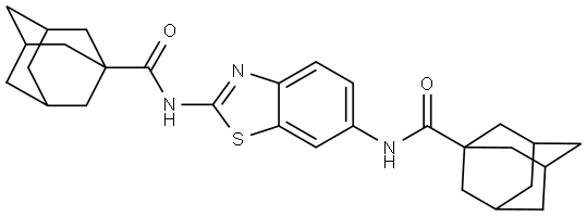 N,N'-(Benzo[d]thiazole-2,6-diyl)bis(adamantane-1-carboxamide) Struktur