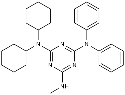 N,N-DICYCLOHEXYL-N'-METHYL-N'',N''-DIPHENYL-(1,3,5)TRIAZINE-2,4,6-TRIAMINE Struktur