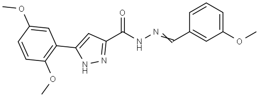 3-(2,5-DIMETHOXYPHENYL)-N'-(3-METHOXYBENZYLIDENE)-1H-PYRAZOLE-5-CARBOHYDRAZIDE Struktur