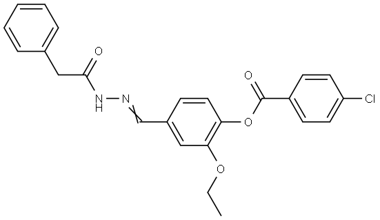 2-ETHOXY-4-(2-(PHENYLACETYL)CARBOHYDRAZONOYL)PHENYL 4-CHLOROBENZOATE Struktur
