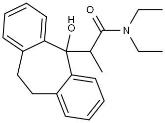 N,N-diethyl-2-(5-hydroxy-10,11-dihydro-5H-dibenzo[a,d]cyclohepten-5-yl)propanamide Struktur