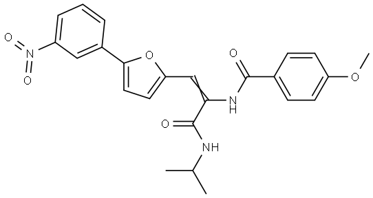 N-(1-((ISOPROPYLAMINO)CARBONYL)-2-(5-(3-NITRO-PH)-2-FURYL)VINYL)-4-MEO-BENZAMIDE Struktur