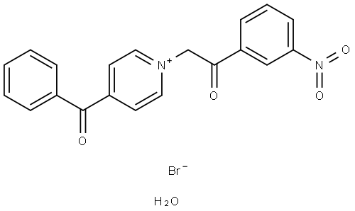 4-BENZOYL-1-(2-(3-NITROPHENYL)-2-OXOETHYL)PYRIDINIUM BROMIDE HYDRATE Struktur