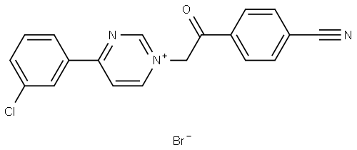 4-(3-CHLOROPHENYL)-1-(2-(4-CYANOPHENYL)-2-OXOETHYL)PYRIMIDIN-1-IUM BROMIDE Struktur