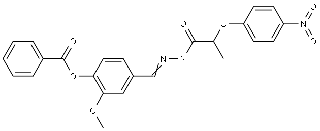 2-METHOXY-4-(2-(2-(4-NITROPHENOXY)PROPANOYL)CARBOHYDRAZONOYL)PHENYL BENZOATE Struktur