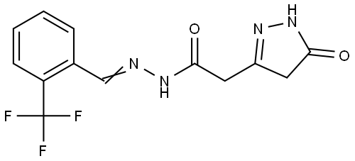 2-(5-OXO-4,5-DIHYDRO-1H-PYRAZOL-3-YL)-N'-(2-(TRI-F-ME)BENZYLIDENE)ACETOHYDRAZIDE Struktur
