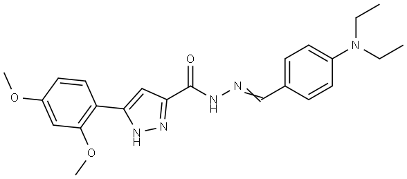 N'-(4-(DIETHYLAMINO)BENZYLIDENE)-3-(2,4-DI-MEO-PH)-1H-PYRAZOLE-5-CARBOHYDRAZIDE Struktur