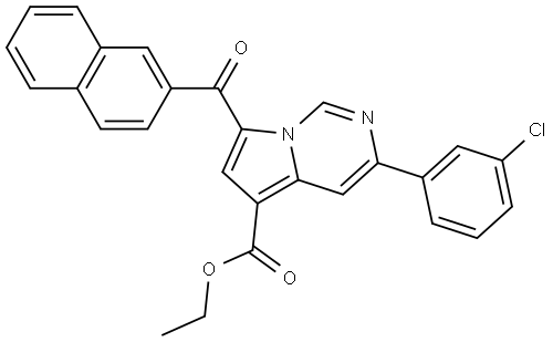 ETHYL 3-(3-CHLOROPHENYL)-7-(2-NAPHTHOYL)PYRROLO(1,2-C)PYRIMIDINE-5-CARBOXYLATE Struktur