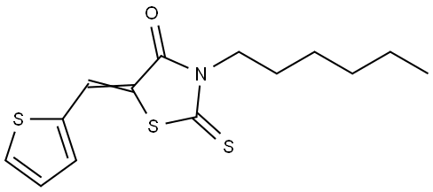 3-HEXYL-5-(2-THIENYLMETHYLENE)-2-THIOXO-1,3-THIAZOLIDIN-4-ONE Struktur