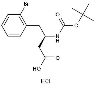 (R)-4-(2-bromophenyl)-3-((tert-butoxycarbonyl)amino)butanoic acid hydrochloride Struktur