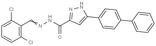 3-(1,1'-BIPHENYL)-4-YL-N'-(2,6-DICHLOROBENZYLIDENE)-1H-PYRAZOLE-5-CARBOHYDRAZIDE Struktur