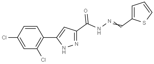 3-(2,4-DICHLOROPHENYL)-N'-(2-THIENYLMETHYLENE)-1H-PYRAZOLE-5-CARBOHYDRAZIDE Struktur