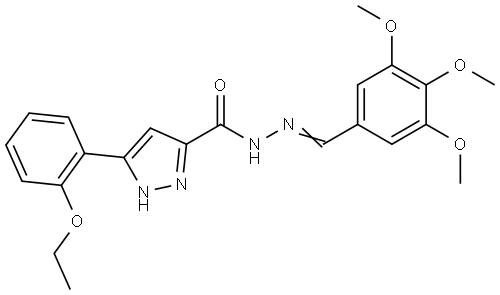 3-(2-ETHOXYPHENYL)-N'-(3,4,5-TRIMETHOXYBENZYLIDENE)-1H-PYRAZOLE-5-CARBOHYDRAZIDE Struktur