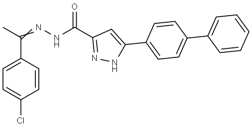 3-(1,1'-BIPHENYL)-4-YL-N'-(1-(4-CL-PH)ETHYLIDENE)-1H-PYRAZOLE-5-CARBOHYDRAZIDE Struktur