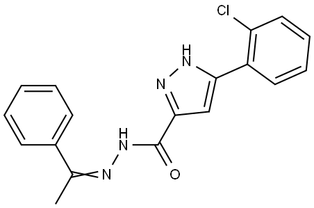 3-(2-CHLOROPHENYL)-N'-(1-PHENYLETHYLIDENE)-1H-PYRAZOLE-5-CARBOHYDRAZIDE Structure