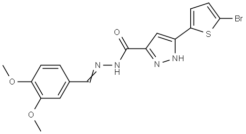 3-(5-BROMO-2-THIENYL)-N'-(3,4-DIMETHOXYBENZYLIDENE)-1H-PYRAZOLE-5-CARBOHYDRAZIDE Structure