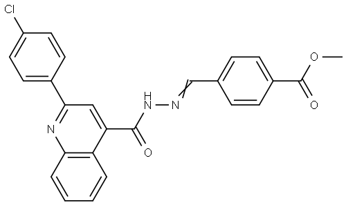 4-((2-(4-CL-PH)-QUINOLINE-4-CARBONYL)-HYDRAZONOMETHYL)-BENZOIC ACID METHYL ESTER Struktur
