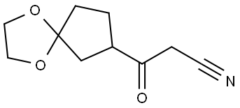 3-Oxo-3-(1,4-dioxaspiro[4.4]nonan-7-yl)propanenitrile Struktur