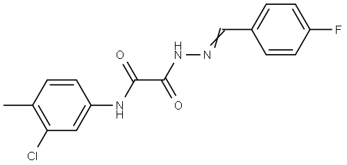 N-(3-CHLORO-4-METHYLPHENYL)-2-(2-(4-FLUOROBENZYLIDENE)HYDRAZINO)-2-OXOACETAMIDE Struktur