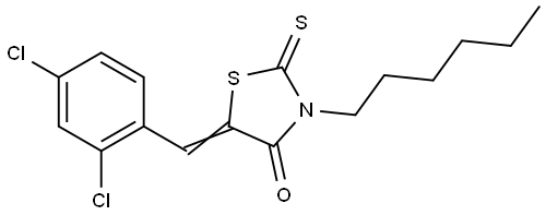 5-(2,4-DICHLOROBENZYLIDENE)-3-HEXYL-2-THIOXO-1,3-THIAZOLIDIN-4-ONE Struktur