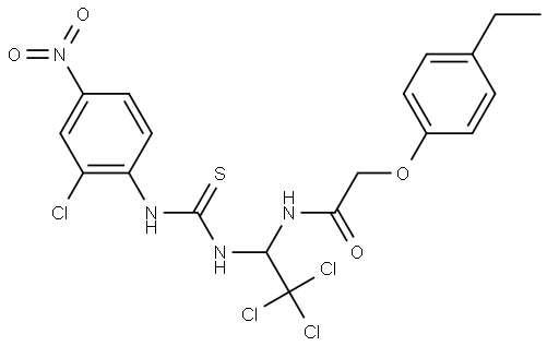 2-(4-ETHYLPHENOXY)-N-(2,2,2-TRICHLORO-1-{[(2-CHLORO-4-NITROANILINO)CARBOTHIOYL]AMINO}ETHYL)ACETAMIDE Struktur
