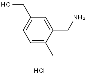 (3-(Aminomethyl)-4-methylphenyl)methanol hydrochloride Structure