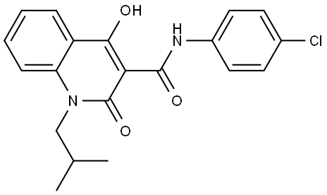 N-(4-CHLOROPHENYL)-4-HYDROXY-1-ISOBUTYL-2-OXO-1,2-DIHYDRO-3-QUINOLINECARBOXAMIDE Struktur