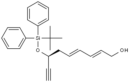 2,4-Nonadien-8-yn-1-ol, 7-[[(1,1-dimethylethyl)diphenylsilyl]oxy]-, (2E,4E,7S)- Struktur