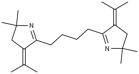 5-{4-[2,2-dimethyl-4-(1-methylethylidene)-3,4-dihydro-2H-pyrrol-5-yl]butyl}-2,2-dimethyl-4-(1-methylethylidene)-3,4-dihydro-2H-pyrrole Structure