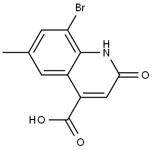 8-Bromo-6-methyl-2-oxo-1,2-dihydroquinoline-4-carboxylic acid Struktur