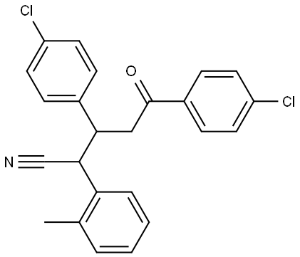 3,5-BIS(4-CHLOROPHENYL)-2-(2-METHYLPHENYL)-5-OXOPENTANENITRILE Struktur