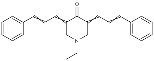 1-ETHYL-3,5-BIS(3-PHENYL-2-PROPENYLIDENE)-4-PIPERIDINONE Struktur