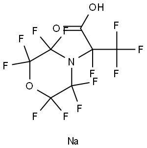 SODIUM, 2,3,3,3-TETRAFLUORO-2-(2,2,3,3,5,5,6,6-OCTA-F-MORPHOLIN-4-YL)-PROPIONATE Struktur