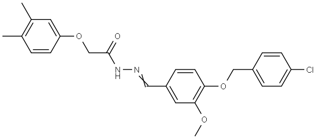 N'-(4-((4-CL-BENZYL)OXY)3-MEO-BENZYLIDENE)-2-(3,4-DIMETHYLPHENOXY)ACETOHYDRAZIDE Struktur