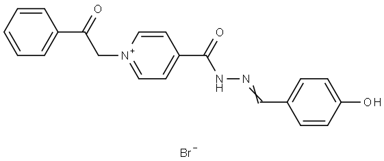 4-(4-HO-BENZYLIDENE-HYDRAZINOCARBONYL)-1-(2-OXO-2-PH-ETHYL)-PYRIDINIUM, BROMIDE Struktur
