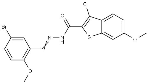 N'-(5-BR-2-METHOXYBENZYLIDENE)-3-CL-6-METHOXY-1-BENZOTHIOPHENE-2-CARBOHYDRAZIDE Struktur
