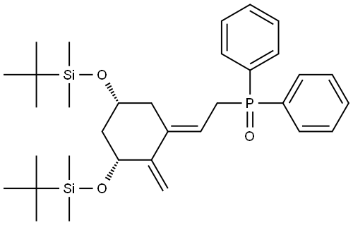 ((E)-2-((3R,5R)-3,5-bis((tert-butyldimethylsilyl)oxy)-2-methylenecyclohexylidene)ethyl)diphenylphosphine oxide Structure