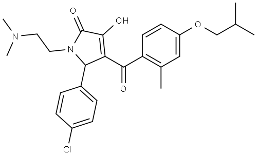 5-(4-CHLOROPHENYL)-1-[2-(DIMETHYLAMINO)ETHYL]-3-HYDROXY-4-(4-ISOBUTOXY-2-METHYLBENZOYL)-1,5-DIHYDRO-2H-PYRROL-2-ONE Struktur
