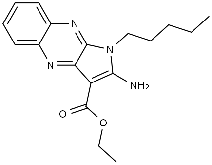 ETHYL 2-AMINO-1-PENTYL-1H-PYRROLO(2,3-B)QUINOXALINE-3-CARBOXYLATE Struktur