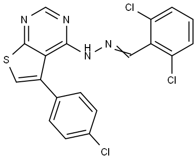 2,6-DICHLOROBENZALDEHYDE (5-(4-CL-PHENYL)THIENO(2,3-D)PYRIMIDIN-4-YL)HYDRAZONE Struktur